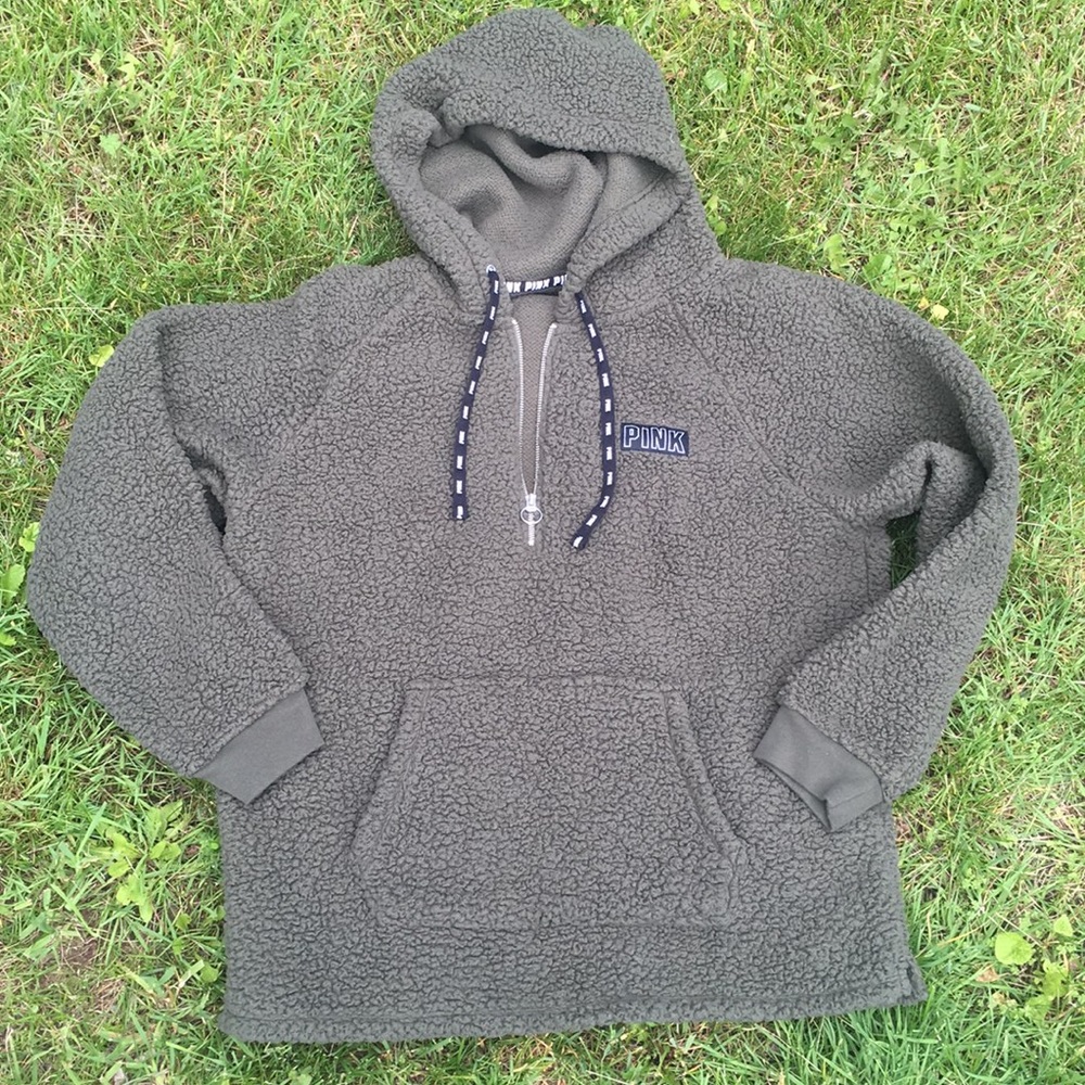 Fluffy soft olive green hoodie